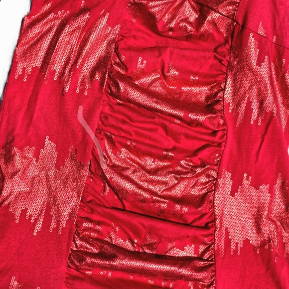 🟣 Glo Jeans Red Metallic Padded Tank Top Size XL - Picture 3 of 7
